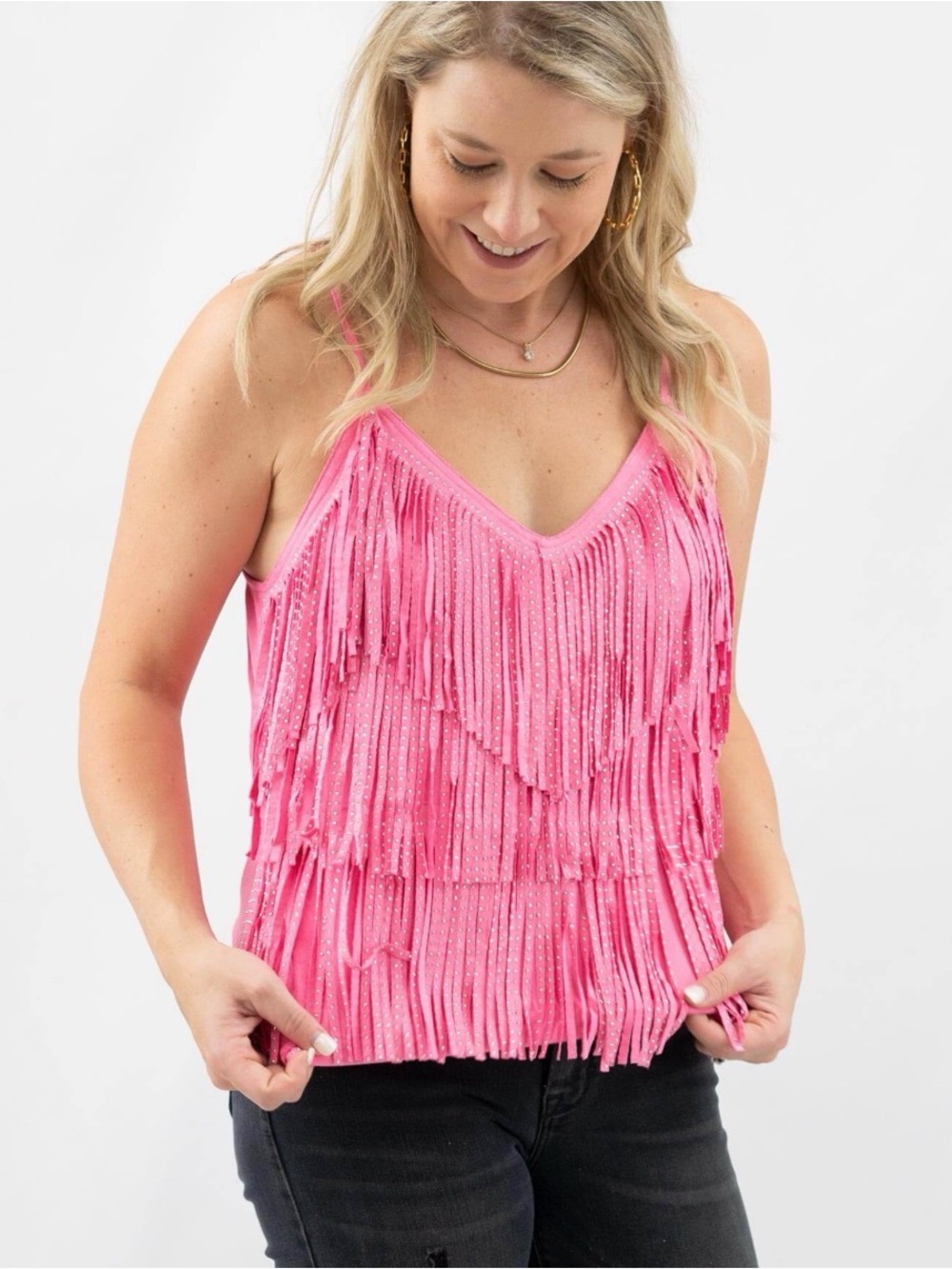 Pink Fringe Cami Tank - Altard State